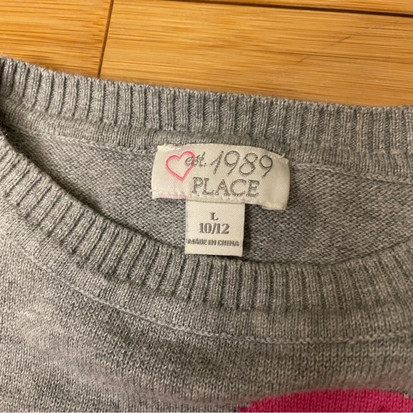 Children’s Place gray with sequined heart sweater. Size L 10/12. - Picture 7 of 7